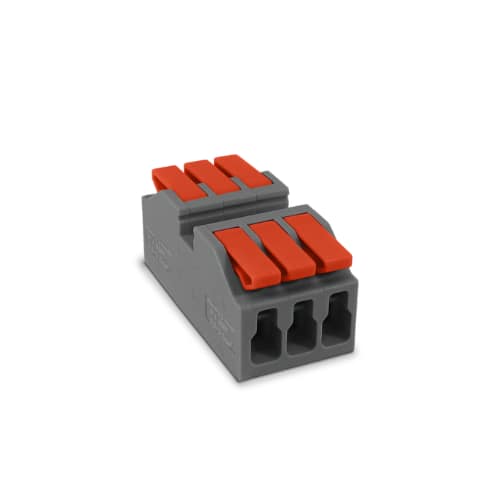 Conector Alavanca de Emenda KV226-3 com 3 Vias 3 Polos Cabo de 0,5~6,0mm² Corrente até 41A - Sibratec